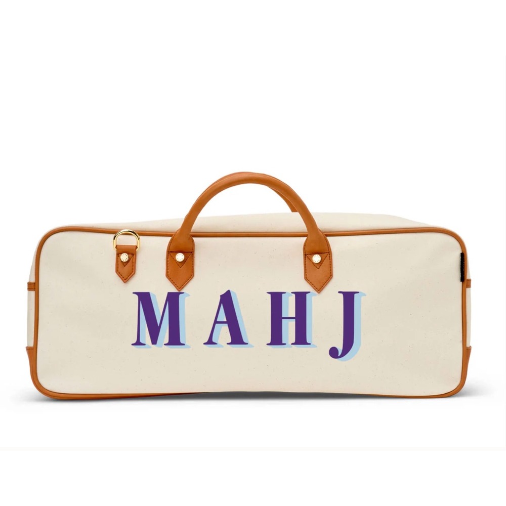 Boulevard Margo Coated Canvas Mahjong Bag Cream MAHJ Travel Case Bag